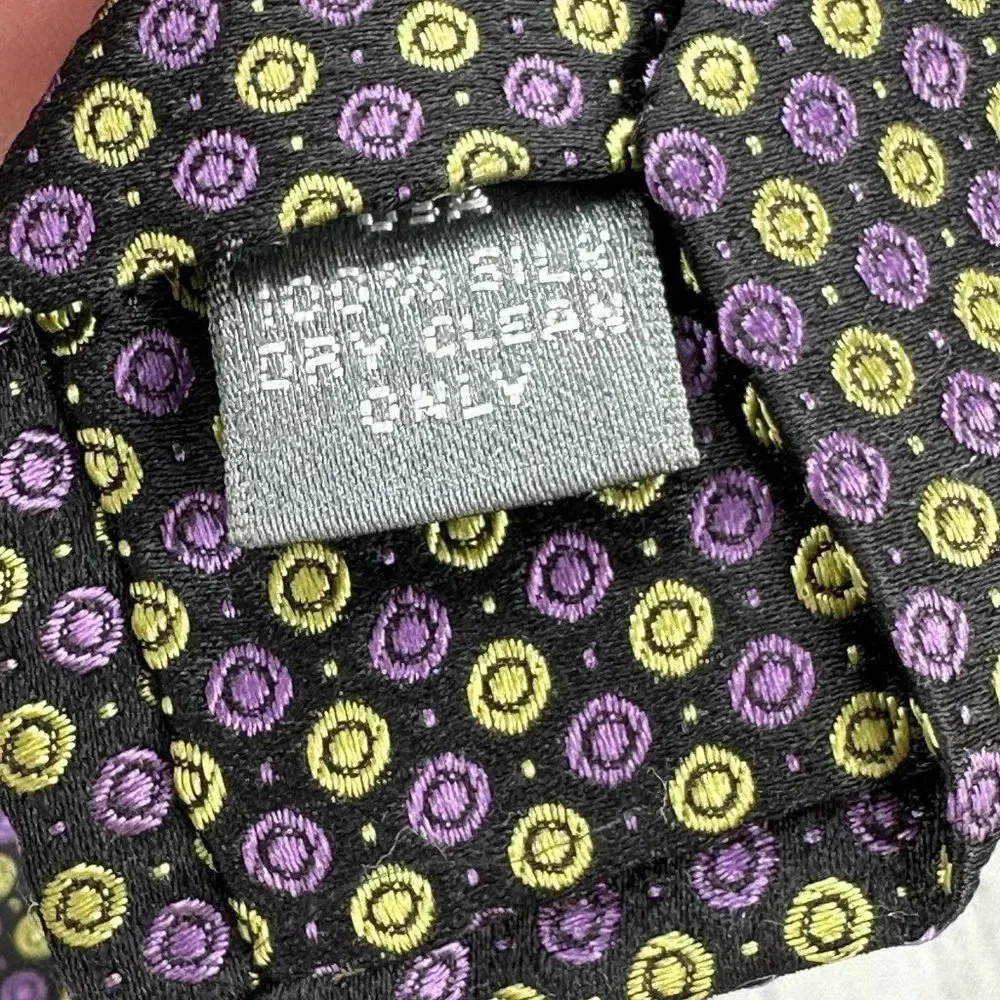 Daniel cremieux signature collection silk Tie purple gold preppy office polished